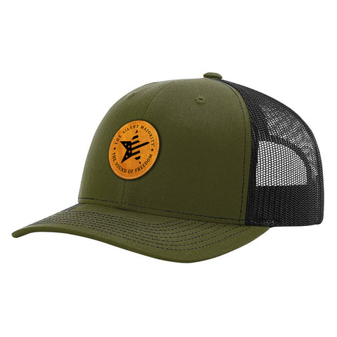 TSM Leather Circle Logo Patch Hat R112 Olive/Black